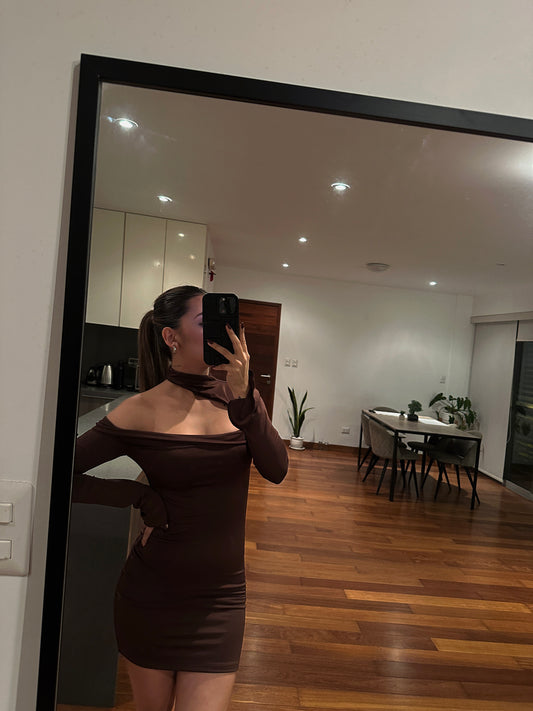AURORA DRESS MARRÓN